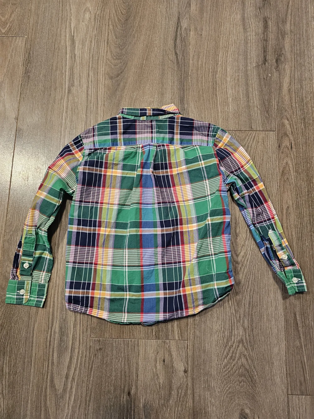 Ralph Lauren Multi-Color Green Plaid Button-Down Shirt- Boys Size 5
